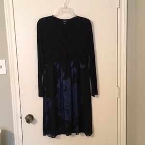 Olian black & blue maternity dress L